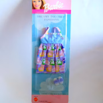 Barbie Blue Nightie and Slippers, Barbie Dreamy Touches Fashion Blue Nightie and Slippers New in Box