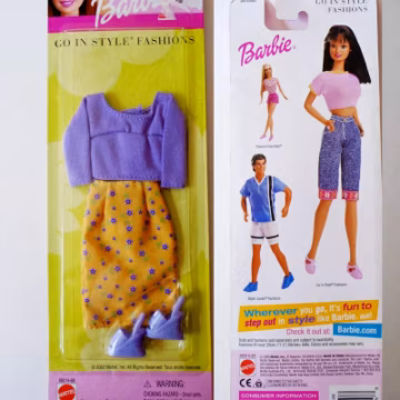 Barbie Goin' in Style Purple Skirt Outfit New in Package, NRFB Barbie Doll Purple and Yellow Skirt Clothes, Vintage Barbie Clothes