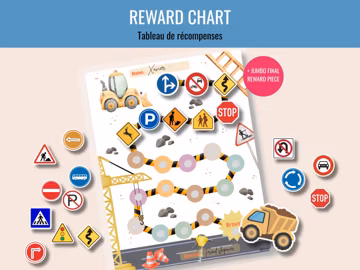 Construction Reward Chart for Kids | DumpTruck Behavior Chart | Printable Chore Chart | Kid Reward Chart | Potty Training | Digital Download