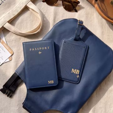 Personalized Passport Holder Set | Custom Luggage Tag & Luggage Cover