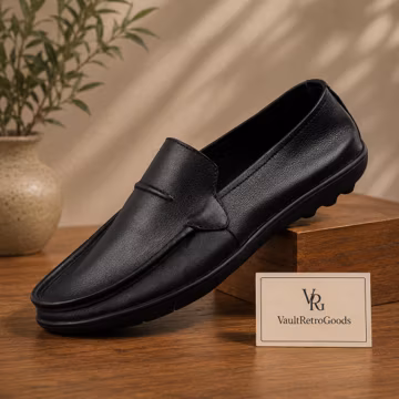 Men's Leather Loafers Slip On Shoes, Casual Dress Shoes, Soft Sole Business Loafers, Round Toe Walking Shoes, Office Formal Shoes for Men