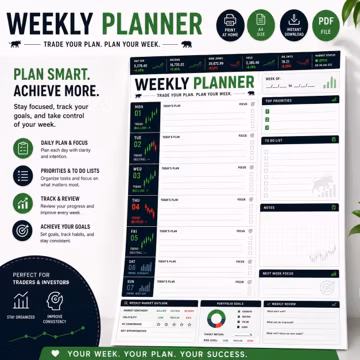 Printable Weekly Planner: Undated Schedule Template, To Do List, Goodnotes Insert Pages (PDF Download)