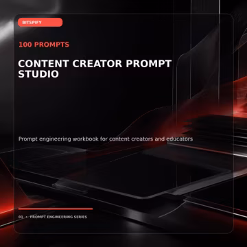 Content Creator Prompt Studio | 100 ChatGPT AI Prompts Workbook (PDF, Word)