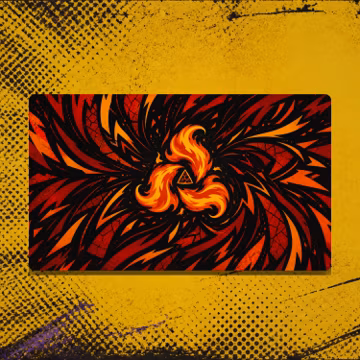 Ember Vortex Graphic Pulse Fire Fantasy TCG Playmat and Desk Mat