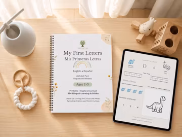 Bilingual Alphabet Workbook English Spanish | Preschool ABC Printable | Letter Tracing & Activities | Ages 3–6