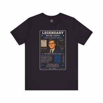 Legendary Brian Iwata Character Tee | Retro RPG Stat Card T-Shirt
