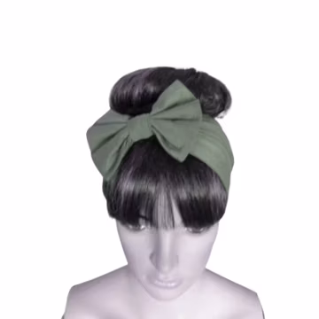 Dark Viridian Hairband. Bow Headband Stretch Head Wrap. Soft Cotton Spandex Hair Wrap.