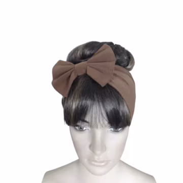 Truffle Brown Hairband. Bow Headband Stretch Head Wrap. Soft Cotton Spandex Hair Wrap.