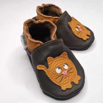 Ginger cat Baby Shoes, Baby Booties, Soft Sole Baby Shoes, Genuine Leather Baby Slippers, Cuir bebe Chaussons, Krabbelschuhe, Ebooba, 3