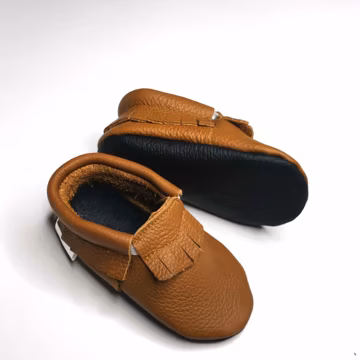 Baby Moccasins, Leather Moccasins, Baby slippers with Fringe, Soft Sole Shoes, Toddler Booties, Infant Leather Shoe, Ebooba, 2