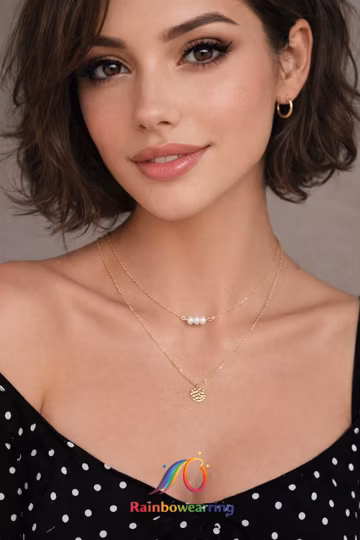 Gold Layered Necklace Set: Freshwater Pearl & Hammered Disc
