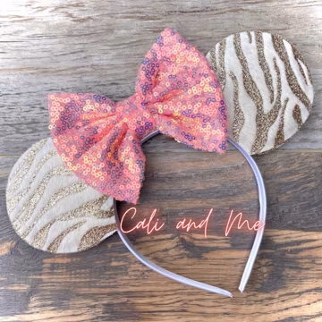 Zebra Print Mickey Ears Headband Disney Animal Kingdom Mouse Ears Safari Minnie Ears Headband for Women