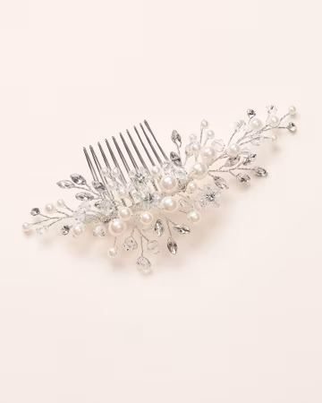 Pearl Bridal Comb • Crystal Wedding Headpiece • Silver or Gold Hair Accessory • Emmy 2293