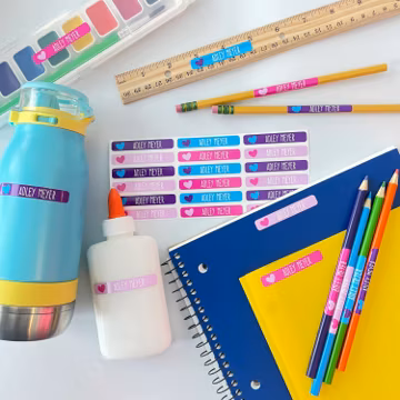 Skinny School Supply Labels - Waterproof and Dishwasher Safe - Personalized Name Labels - Labels for School Supplies - Name Stickers