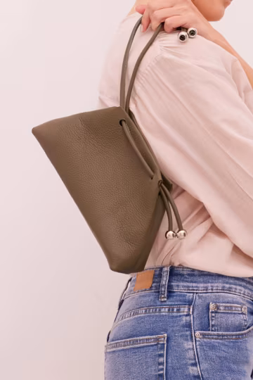 Sage Green Leather Clutch with Chain, Green Crossbody Bag, Mini Tote, "Paulina", Custom Made