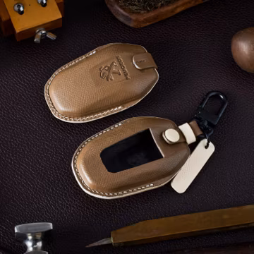 Personalized Leather Peugeot Key Fob by KSL MADE, Custom Keychain with Nametag, Car Accessories