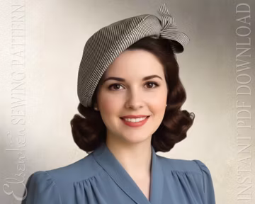 SEWING PATTERN - Zoe: 1940s Stylized Beret Tam Hat (PDF Download)