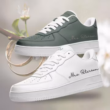 Custom Bride and Groom Matching Sneakers Personalized Sage Green Wedding Shoes