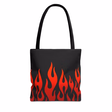 Flame Tote Bag, Shopping Bag, Book Bag