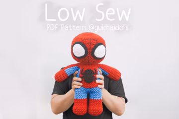 Low Sew Hero Spider Chibi Crochet Pattern PDF – Photo Tutorial, Instant Download