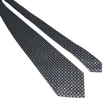 Van Heusen Mens Hexagon Pattern Silk Necktie Black Blue Classic Office Dad Gift
