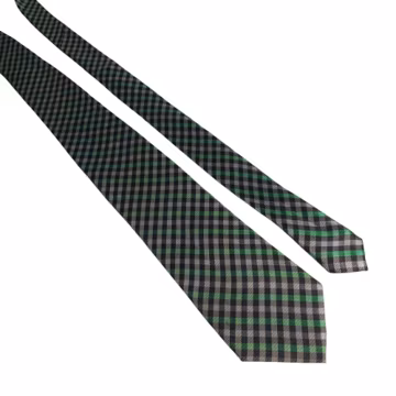 Izod Men Vintage Necktie Green Black Plaid Holiday Classic Style Office Gift