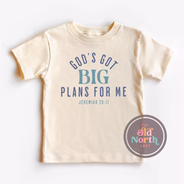 God's Got Big Plans For Me Shirt, Kids Christian Shirt, Jesus God Gift, Cute Kids Sunday School Shirt, Bible Verse, Faith Shirt for Children