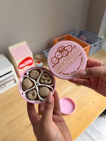 Shortbread Cookie Clicker Set | 3D Printed Fidget Toy, Desk Decor