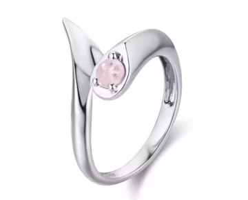 Rose quartz engagement ring-Alternative wedding ring-14k gold solitaire ring-Bypass wrap around ring-Goth spike vine ring-Nature inspired