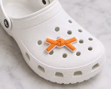 Mini Light Orange Belt Shoe Charm – Original Soft PVC Clog Charm