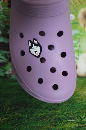 Hand-Designed Husky Dog Shoe Charm | Unique Gift for Dog Lovers | Custom Clog Accessory