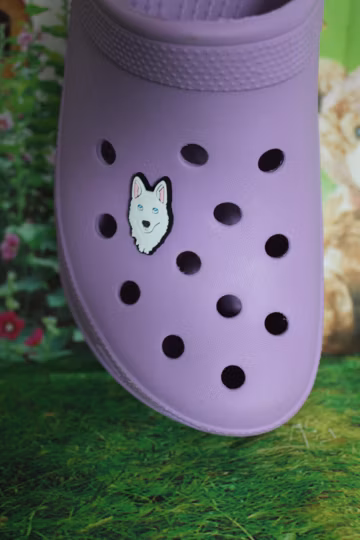 White husky dog shoe charm ( Original design)