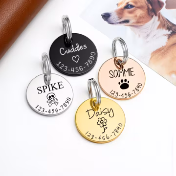 Personalized Dog ID Tag – Engraved Pet Tag for Dogs & Cats, Custom Puppy and Dog Collar ID