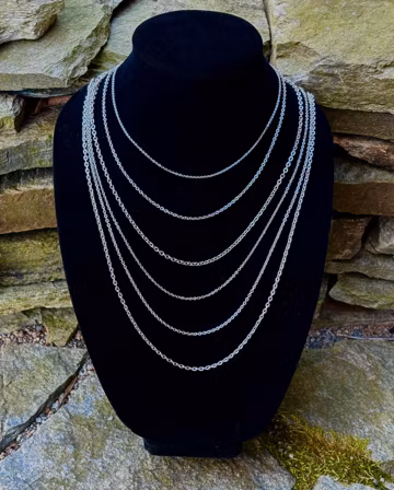Necklace Chains Stainless Steel 16 18 20 22 24 26 28 30 Inch Rust Tarnish Free Cable Chain Lobster Clasp for Pendant Lockets Jewelry Making