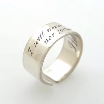 Inspirational Ring 925 Sterling Silver Flat Band Engravable Hidden Message Personalized Ring Custom Prayer Ring Birthday gift for her/ him