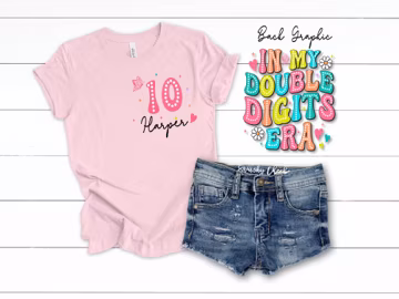 In My Double Digits Era Tee: Custom 10th Birthday Girl Shirt