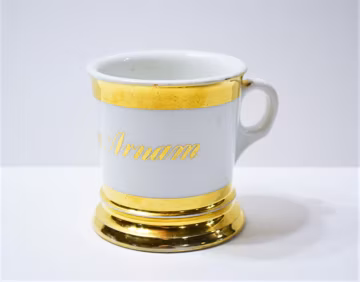 Vintage Shaving Mug: Personalized Barbershop Decor, Made in Germany