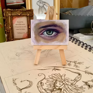 Custom Miniature Lover's Eye Oil Painting: Personalized Art Gift