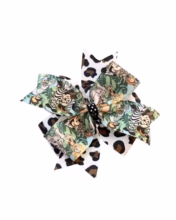 Extra Large 5" Safari Minnie mickey hair bow - animal kingdom - animal print - disneyworld - disney bow