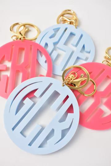 Monogrammed Acrylic Cutout Keychain