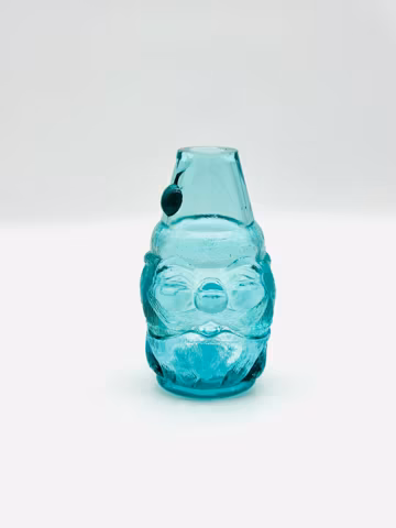 GLOWER! Santa Fairy Lamp, Aqua Blue Wilkerson Glass Christmas Decor Glimmer Light