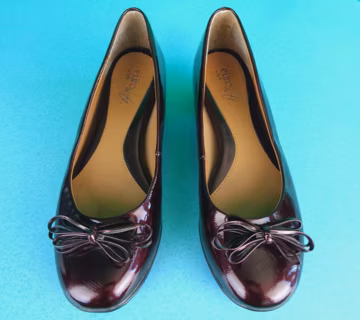 Euro Soft Patent Leather Baby Doll Shoes, Oxblood Red, Size 6 1/2 Pumps