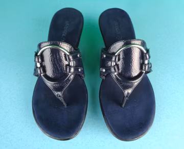 Vintage Y2K Aerosoles Gladiator Sandals: Wedge Shoes Pumps Heels Footwear Blue Thong 6M Accesssory