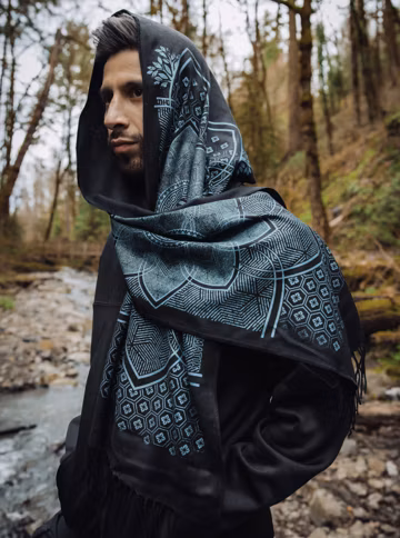 Superbloom Pashmina Scarf / Turkish Cotton Shawl / Sacred Geometry Clothing / Festival + Streetwear