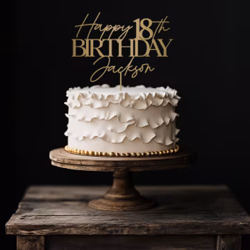Personalized Birthday Cake Topper, Custom Birthday Cake Topper, Cake Topper With Name, Happy 18th 30th 40th 50th Birthday, Gold Cake Topper