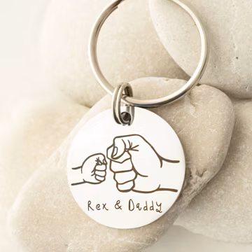 Personalised Gift for Dad Daddy Grandad, Fathers Day Keyring, Personalized Keychain, Christmas Idea, Engraved