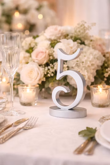 Gold Wooden Table Numbers – Elegant Wedding Decor, Rustic Reception Centerpiece, Freestanding, Custom Colors