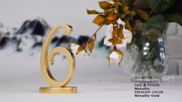 Gold Wedding Table Numbers- Gold Wooden Table Numbers – Elegant Wedding & Reception Décor