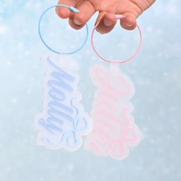 Winter Frosted Curated Bag Tags | Personalized Bag Tag Keychains