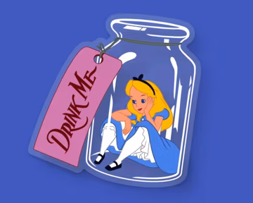 Alice In Wonderland Sticker: “Drink Me” Disney Clear Vinyl Decals | 3" x 3"